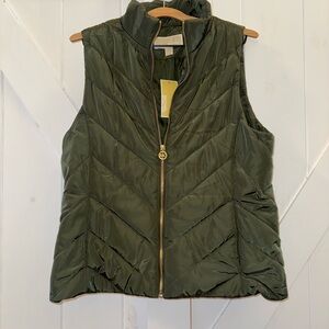 Michael Kors Quilted Puffer Ivy Green Vest
